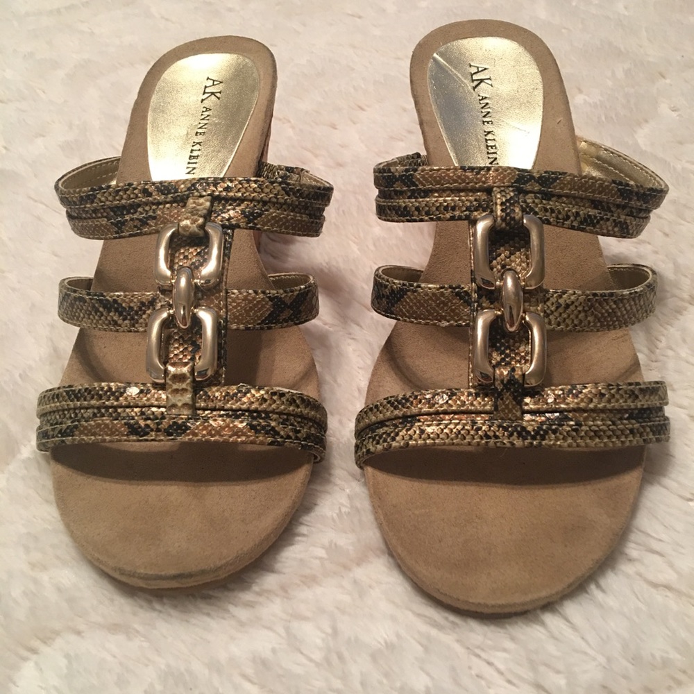 Snakeskin Print Wedge Sandals